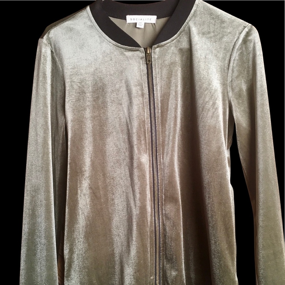 Socialite velvet bomber jacket